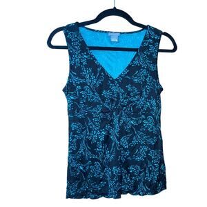 Ann Taylor - Black and Blue Silky Tank Top - Great Condition